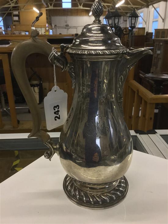 George V silver hot water jug